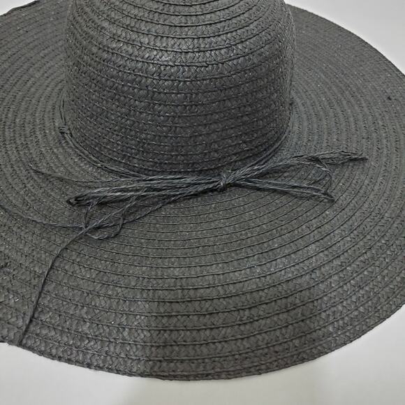 Floppy Brim Hat with Flower Decor and String Bow - Picture 3 of 6